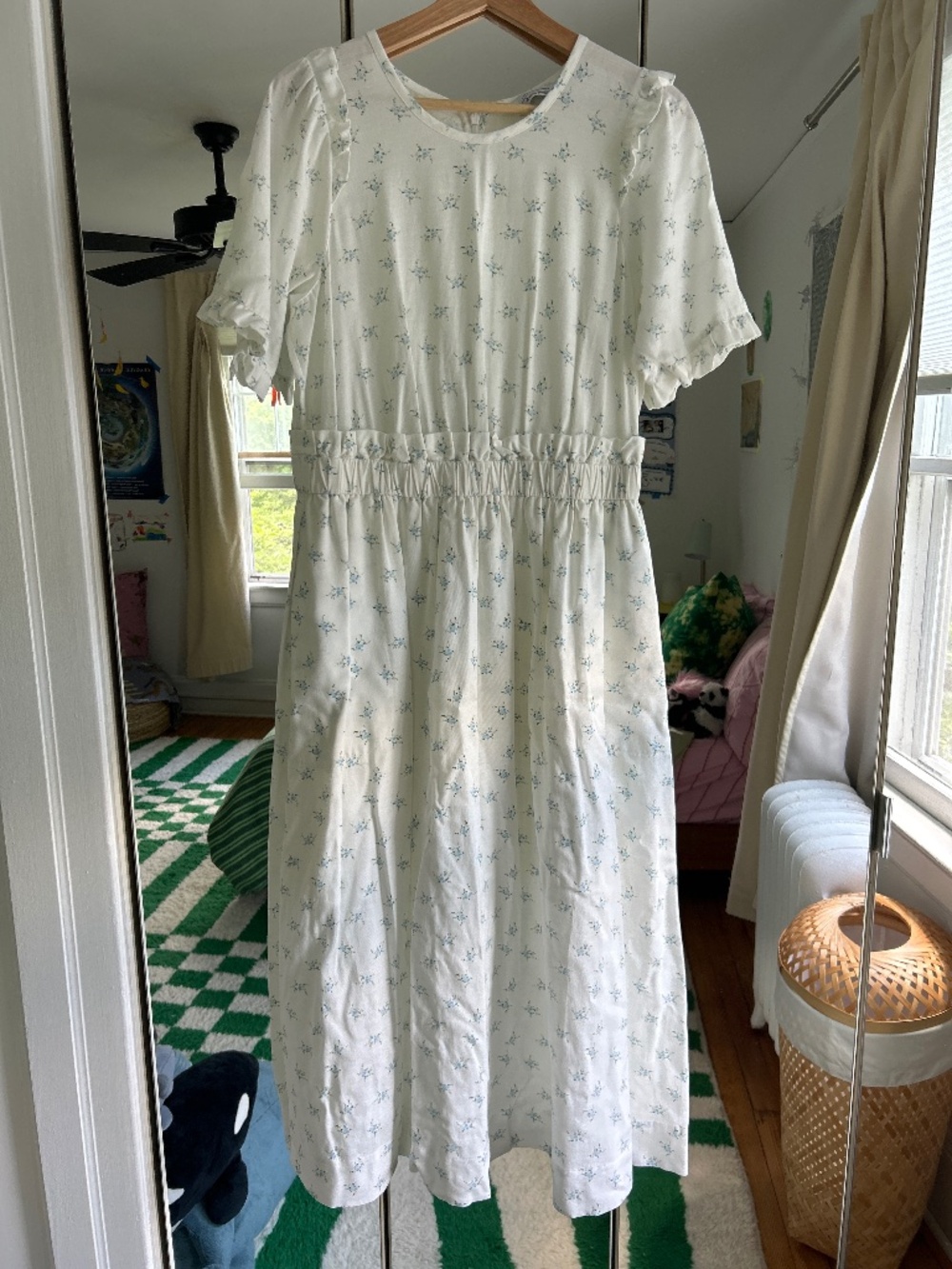White and Blue Flower Dress